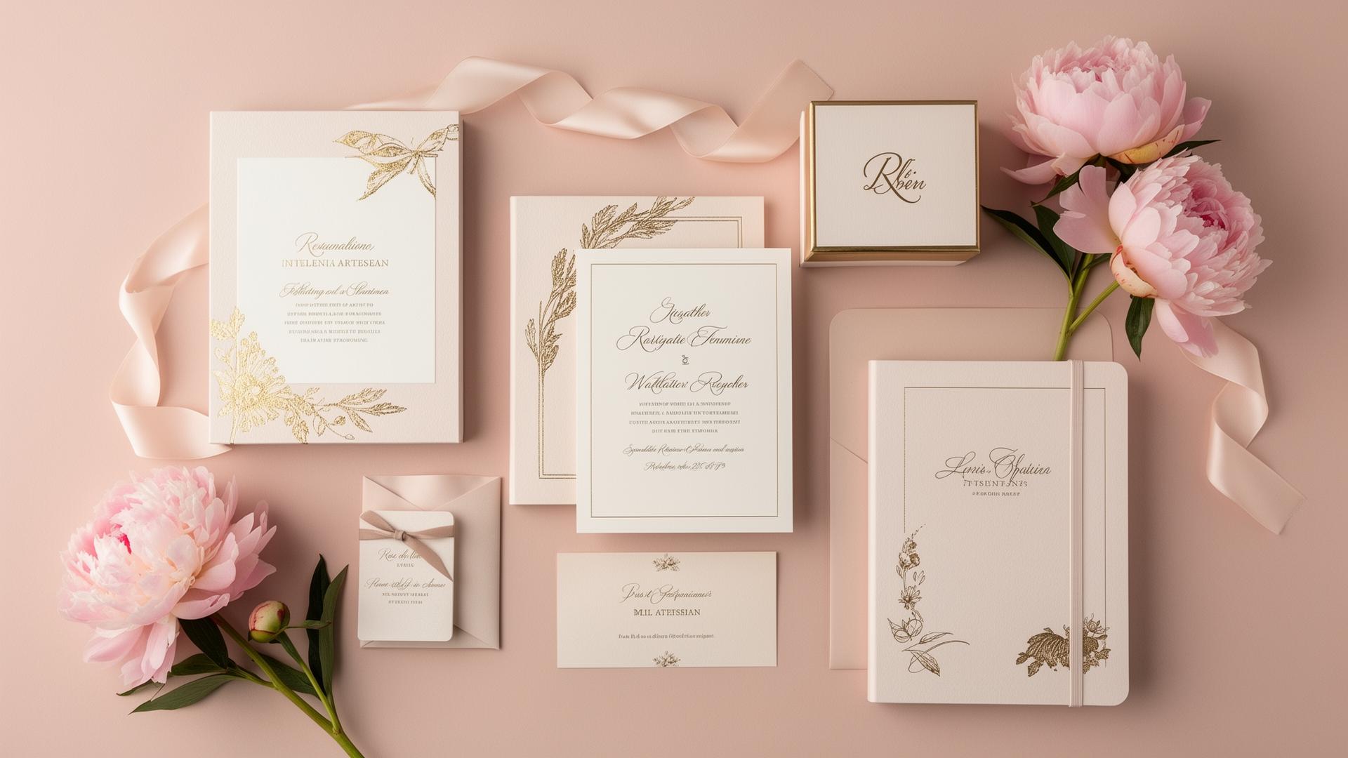 Composição de papelaria personalizada premium